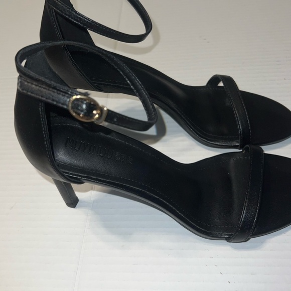 Muyindu black open-toe heeled sandals. Thin strap, buckle closure. Size 8.5 Used - Picture 2 of 4